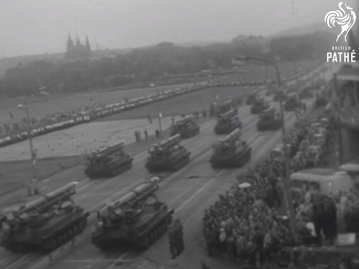 Just 3 years after these pictures were taken, the communist government and the Soviet military turned some of these same guns against Czech protesters (although these anti-vehicular missiles would have been of limited use).