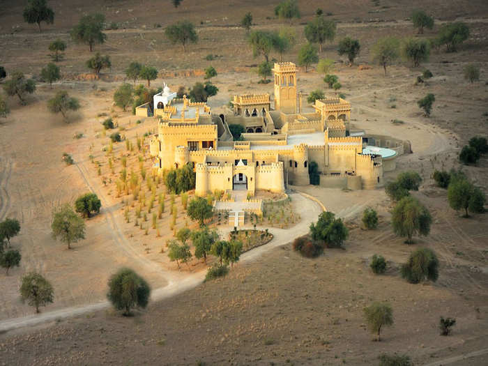 The Mihir Garh hotel, built to resemble a sandcastle, near Jodhpur in India was named "most extraordinary place to stay in 2014" by the writers and editors at Lonely Planet.