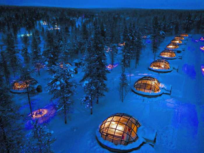 Sleep in glass igloos and gaze at the stars at Hotel Kakslauttanen, in Finland