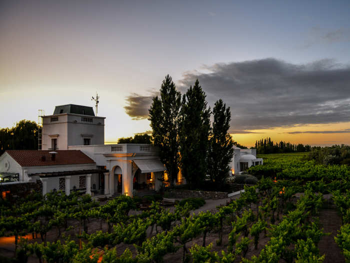 Drink plenty of local Argentinian wine while staying at the Cavas Wine Lodge, which is located in Mendoza, Argentina