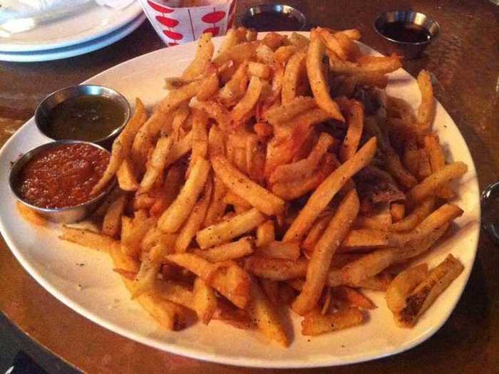 INDIANA: The classic Belgium fries at Brugge Brasserie in Indianapolis come with a host of different dipping sauces — anything from roasted garlic aioli to blue cheese to fresh herb pesto. Order the "l