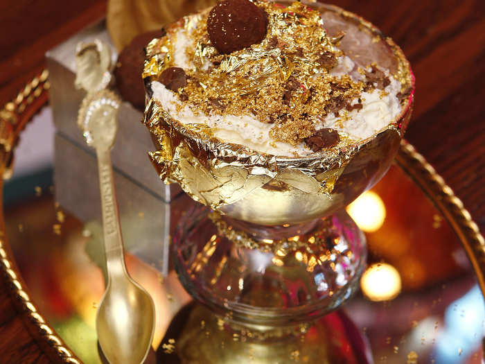 The Frrrozen Haute Chocolate is unveiled at the Serendipity-3 restaurant in New York on November 7, 2007 after Guiness World Records researchers determined the $25,000 frozen hot chocolate was the most expensive dessert in the world.