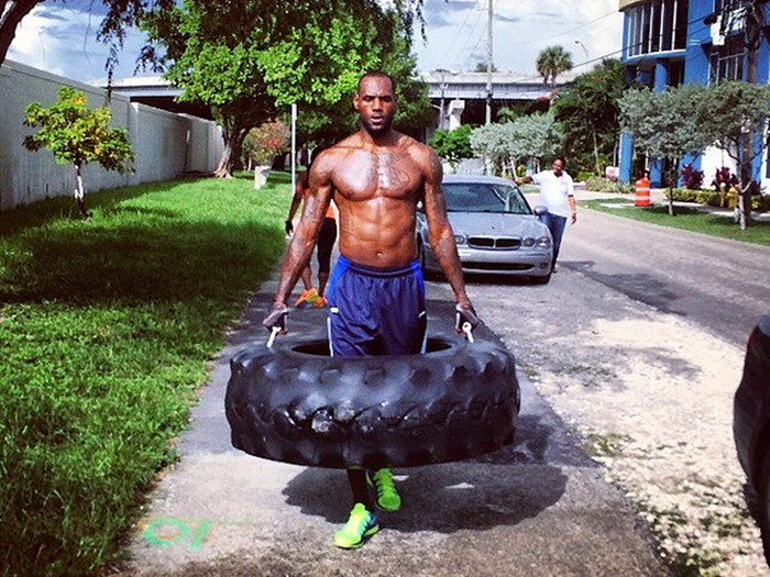 And speaking of workouts, James trains with Miami strength trainer David Alexander, hauling unfathomable amounts of weight crossfit-style.