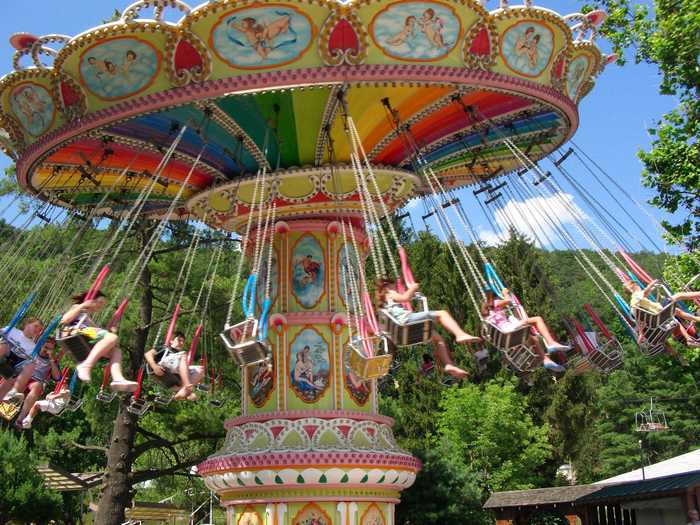 Located two hours outside of Philadelphia in Elysburg, Pennsylvania, Knoebels Amusement Resort features historical rides, like a 1948 wooden coaster, and a camping ground.