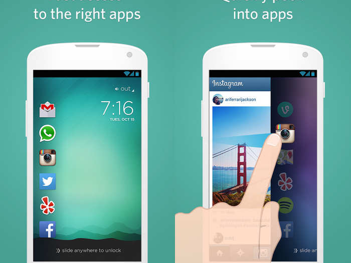 Cover puts your favorite apps on your lockscreen.