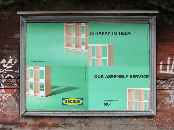 Even Ikea admits its flat-pack furniture is difficult to assemble, as perfectly demonstrated by this billboard from German agency Thjnk.