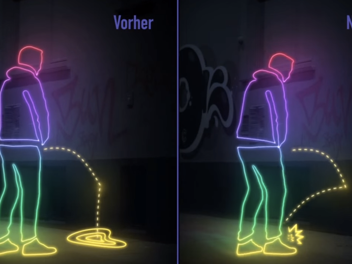 The community of St. Pauli in Hamburg was sick of late-night revelers peeing all over their neighborhood. So they covered surfaces over a number of often-urine-soaked spots with a super-hydrophobic coating that was so water-repellent people