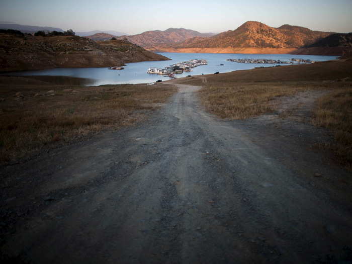 A view of Pine Flat Lake from an area that used to be underwater in Fresno County.