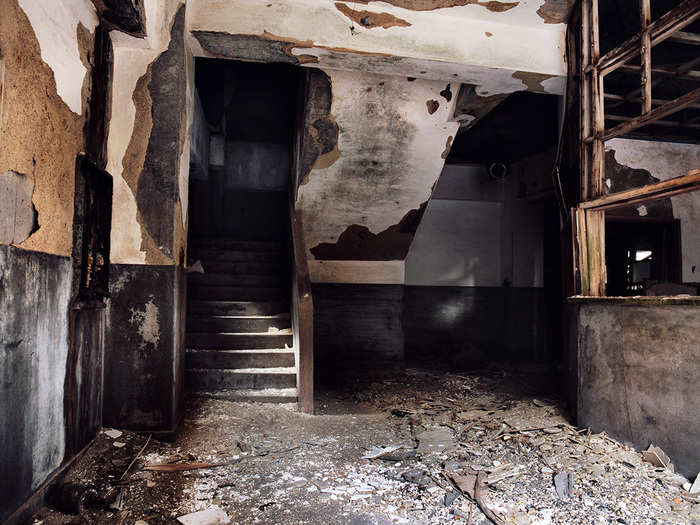 Tixier says you have to be careful in all abandoned places, but Hashima was especially treacherous. "A lot of the construction was made of wood, which can easily break," he explains.