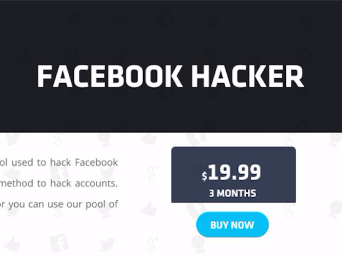 A tool to hack Facebook accounts: $19.99 for 3 months