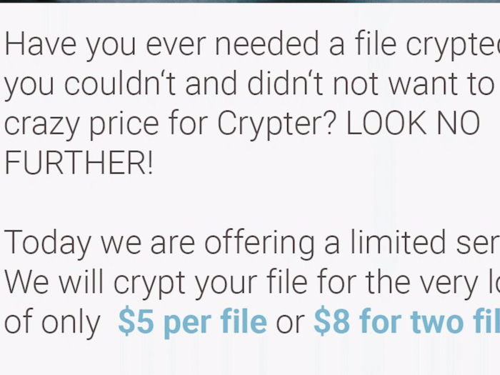 Crypting services: $8