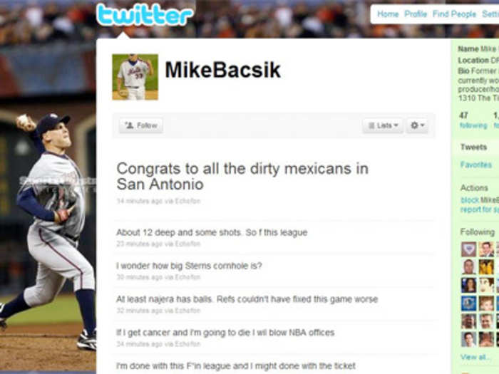 A former baseball player got canned after a racist tweet.