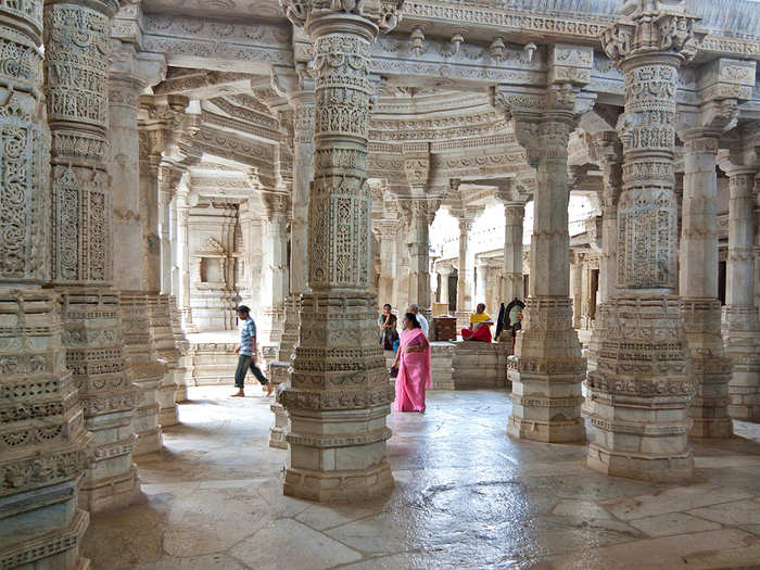 Behold the marble Jain temple of Ranakpur, India, said to be one of the most spectacular temples of its kind. It contains more than 1,440 marble pillars, and no two are the same.