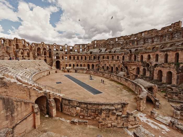 Few monuments show the elegance and reach of Imperial Rome quite like the Amphitheater of El Jem in Tunisia. Built in the third century, these stunning ruins bear a striking resemblance to their counterpart in Rome, Italy, and once held 35,000 spectators at once.