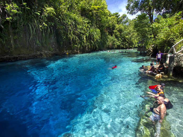 The Hinatuan River gets its nickname, the Enchanted River, from its undefined origins. The Philippine salt water river flows straight into the Pacific Ocean, but has no apparent source. People travel from miles around to bathe in its crystal clear waters.