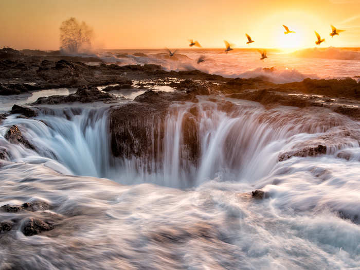 Off the coast of Cape Perpetua in Oregon, Thor