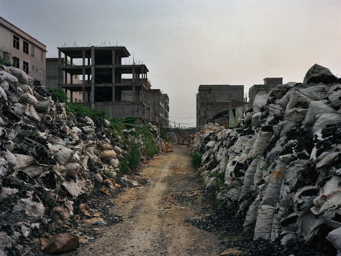 In Guiyu, China, some 80,000 of 130,000 residents work in the dumps, according to a 2012 local government estimate. Metal contamination has turned the air and water toxic, and many locals suffer substantial digestive, neurological, respiratory, and bone problems.