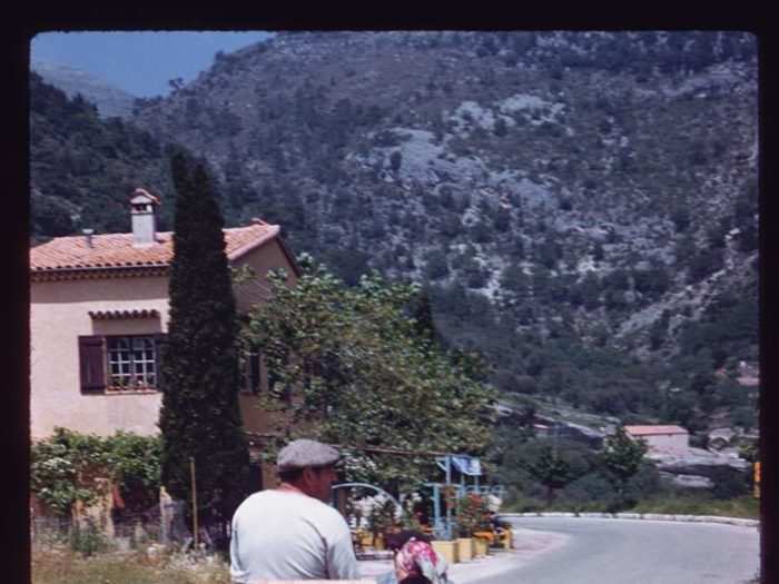 One of the village residents drives along Tourettes-sur-Loup