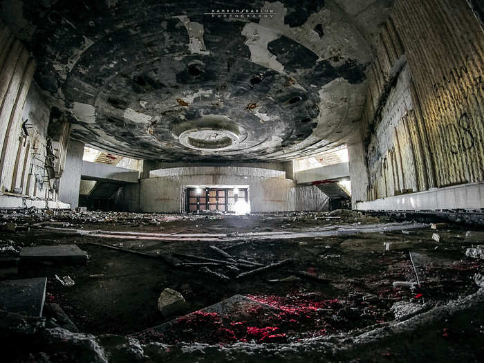 Entering the Buzludzha Monument can be treacherous, especially in the winter. But once inside, you