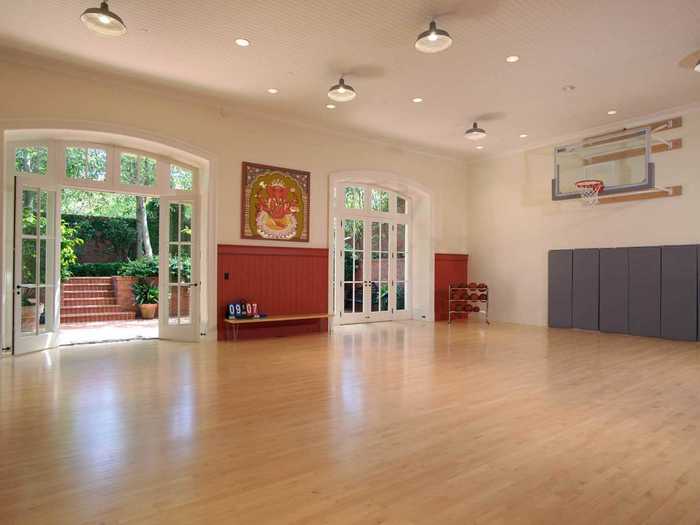 Also on the ground floor, an indoor basketball court looks ready for some pickup games.