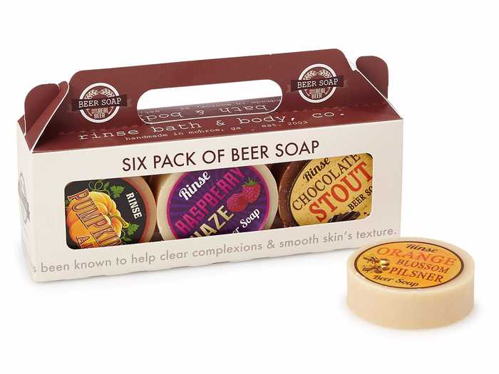 Keep his skin smooth with beer-infused soap.