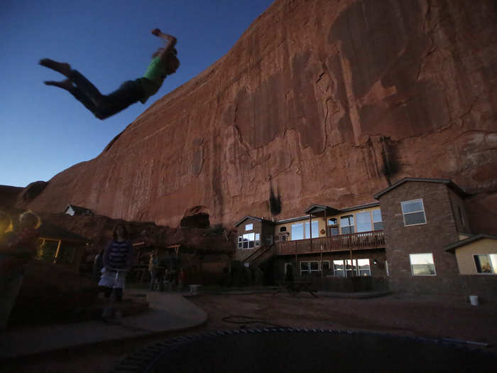 The "Rock," as it is referred to by the 15 fundamentalist Mormon families living there, was founded about 35 years ago on a sandstone formation near Canyonlands National Park, which blasted to build rooms and storage spaces.