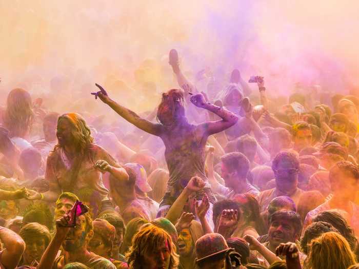 A celebration of spring, Holi is a two-day festival throughout India that