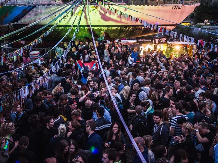 At Distortion in Copenhagen, Denmark, there are massive street parties during the day, clubs booming with partiers at night, and a two-day rave in the Copenhagen harbor.