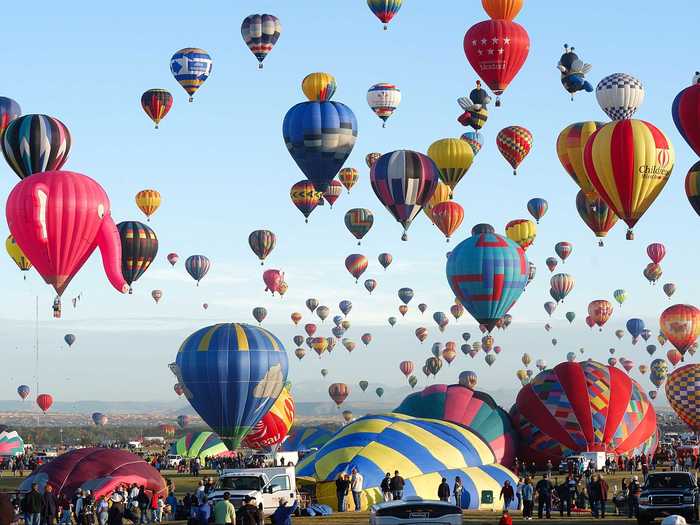 The Albuquerque International Balloon Fiesta in Albuquerque, New Mexico, is the world