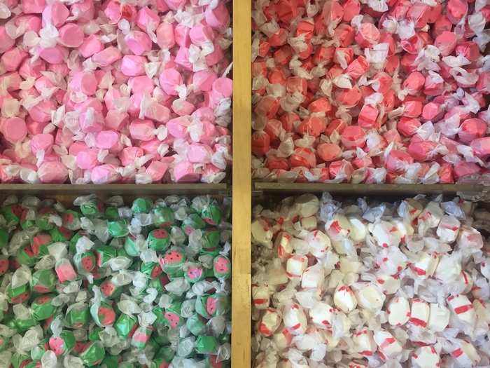 There was a build-your-own box of salt water taffy section.