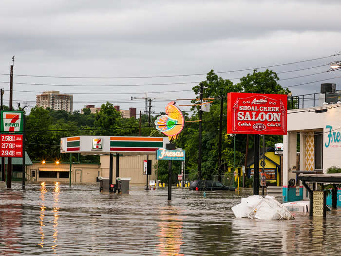 Some parts of Austin are completely flooded with water after days of heavy rain.