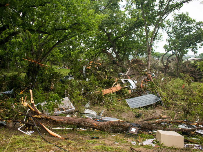 Wimberly, Texas was hit pretty hard by the storm, too, as shown by this image taken on Tuesday.