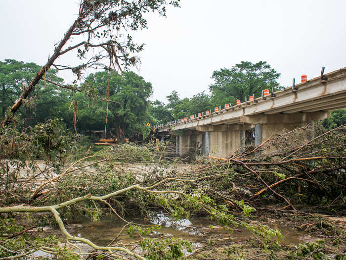 Here is what it looked like under the bridge.