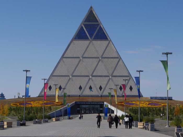 The Palace of Peace and Reconciliation is a little more unconventional — like the enormous tent, the design was led by Foster & Partners.