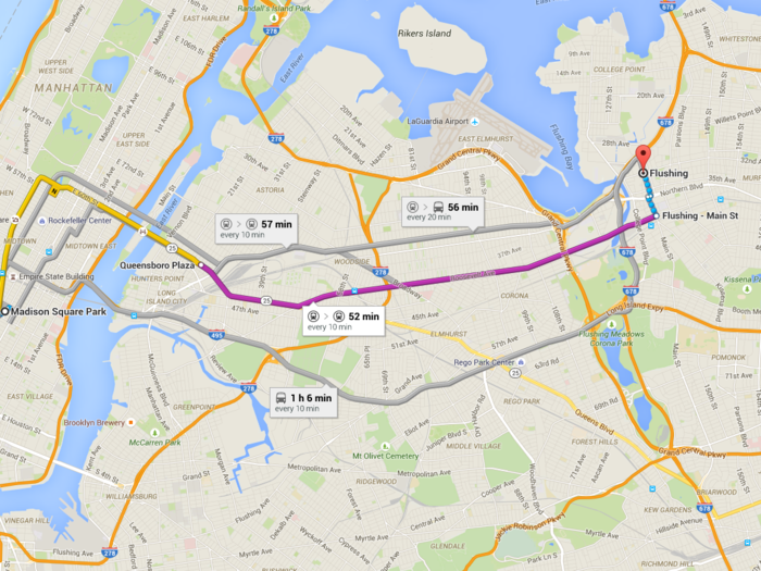 The number 7 subway line is sometimes called the "International Express" because it connects Times Square to outer-borough neighborhoods with heavy immigrant presences.