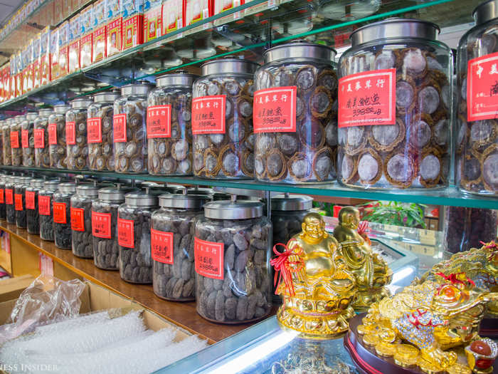 They kept the really expensive goods inside, like these edible sea snails, called abalone, which cost nearly $400 per pound.