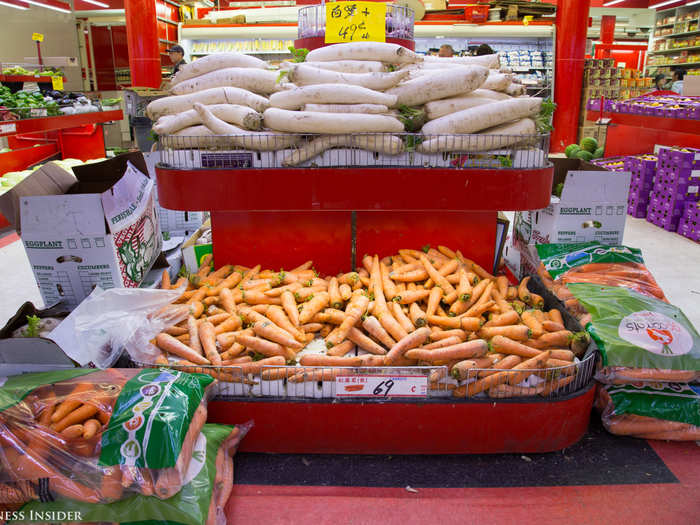 I first mistook these top-shelf veggies for white carrots, but they