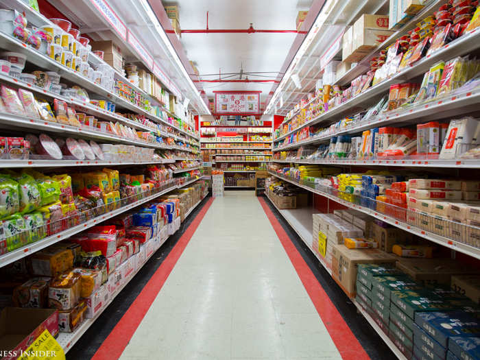 This entire aisle was dedicated to ramen, sectioned by variety, brand, and country of origin.