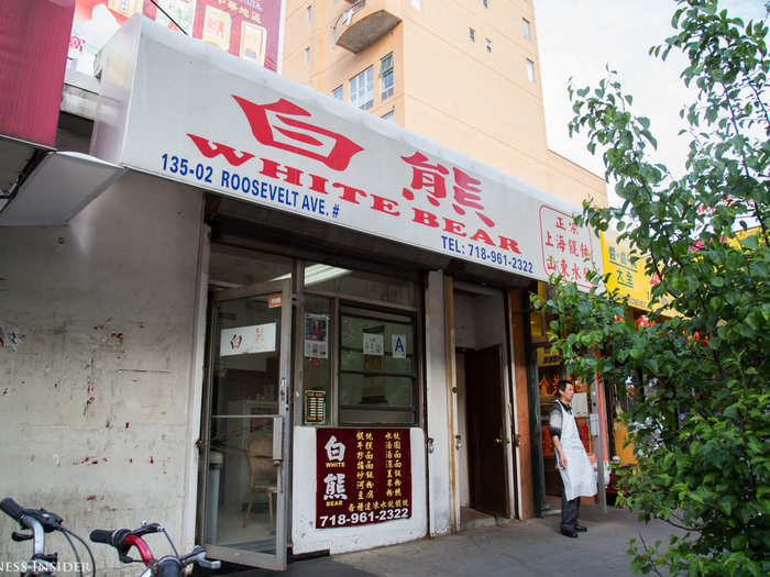 A friend encouraged me to try White Bear, a hole-in-the-wall dumpling restaurant across the street from the neighborhood