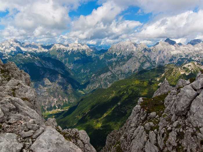 Stretching from northeastern Italy to Slovenia, the Julian Alps include Slovenia