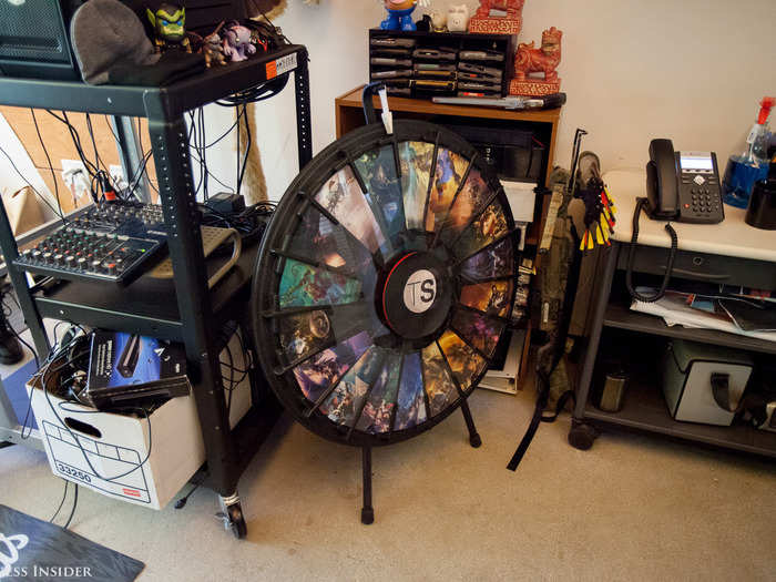The Realm team keeps this spin wheel for one of its popular shows where they play random characters in "League of Legends."