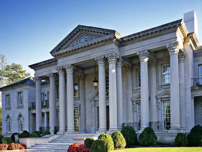 A 28,000-square-foot castle in Virginia has an indoor lap pool.