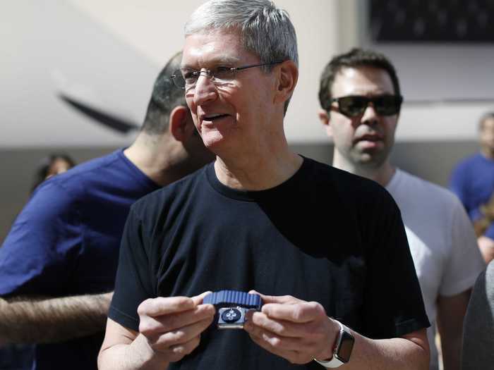 Apple CEO Tim Cook is the proud owner of an unreleased Apple Watch prototype with a special red dot on the £519 stainless steel case.