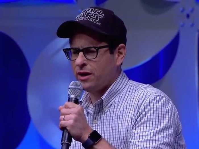 "Star Wars" director J.J. Abrams was spotted wearing a stainless steel Apple Watch with a unique blue sports band. That
