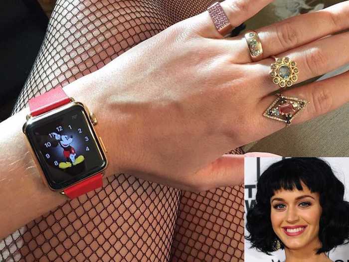 Katy Perry was given a £13,500 gold Apple Watch with a red buckle ahead of its release. That