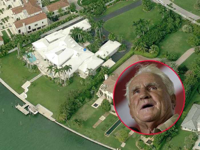 Legendary former Miami Dolphins football coach Don Shula has lived in this white house with his wife for more than 20 years. Like most properties on Indian Creek Drive, it has a private boat dock.