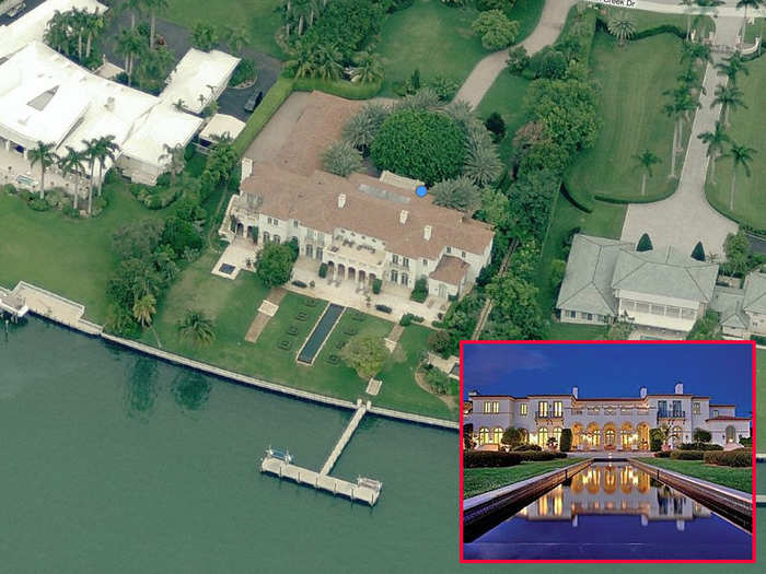 Financier Charles Johnson sold his 5-bedroom behemoth for $30 million to an undisclosed buyer in February 2015 after it sat for several years on the market. The home has a wine cellar, movie theater, and 4-car garage.