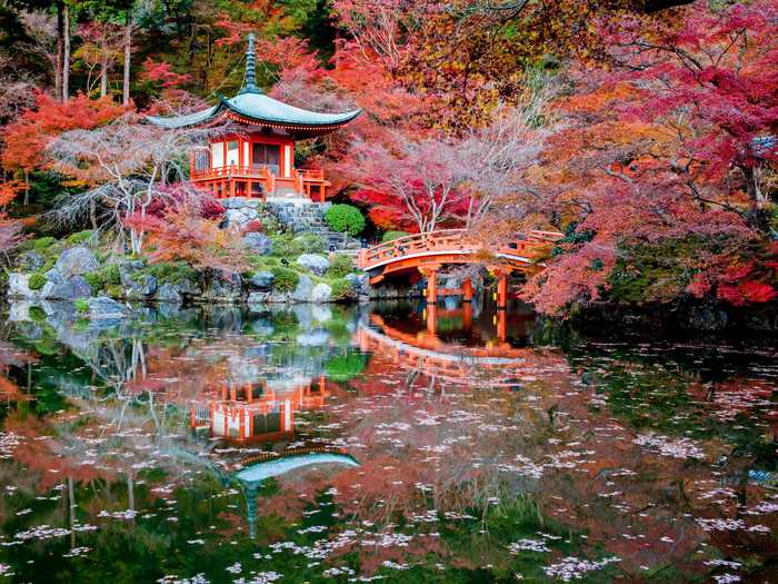 The Daigoji temple in Kyoto, a temple of the Shingon sect of Japanese Buddhism, is a designated world heritage site and a favorite destination to visit in the autumn when the leaves offer an array of vibrant colors.
