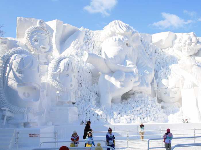 The Sapporo Snow Festival, a seven-day festival in February, is one of Japan