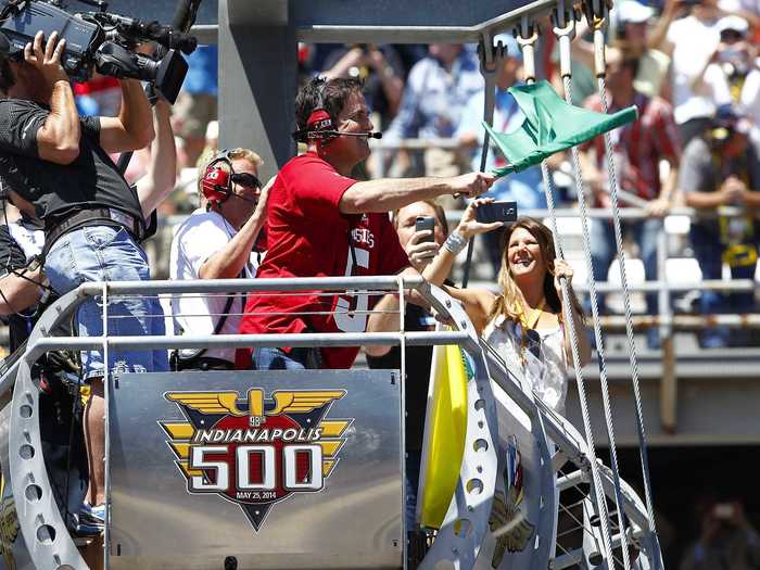 In 2014, he got to wave the green flag that marks the start of the Indy 500.